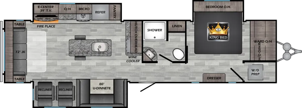 Floorplan of RV model ZR340RE