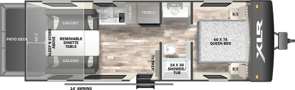 Floorplan of RV model 27A