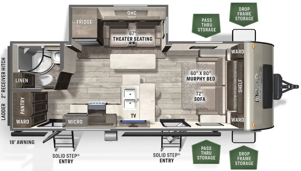 Floorplan of RV model 25FBS