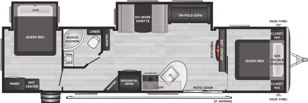 Floorplan of RV model 38FQ