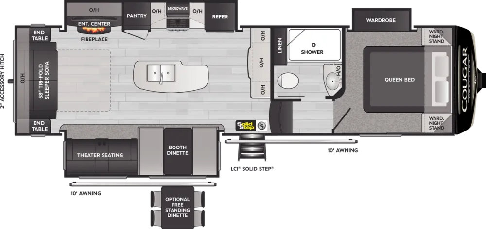 Floorplan of RV model 29RLI