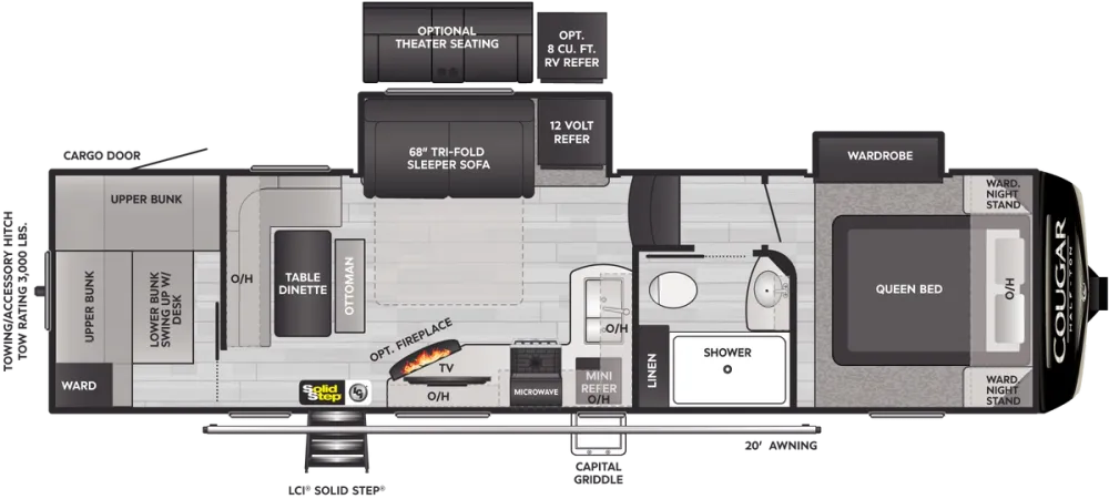 Floorplan of RV model 29BHL