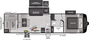 Floorplan of RV model 29BHL