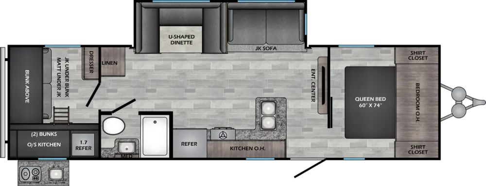 Floorplan of RV model ZR290KB