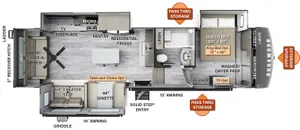 Floorplan of RV model 2893BS