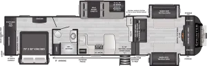 Floorplan of RV model 3670FLS