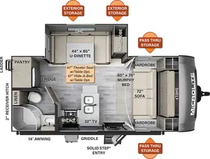 Floorplan of RV model 21DS