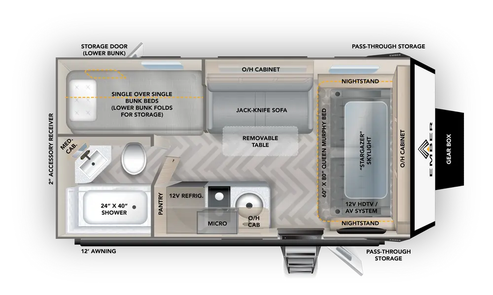 Floorplan of RV model 170MBH