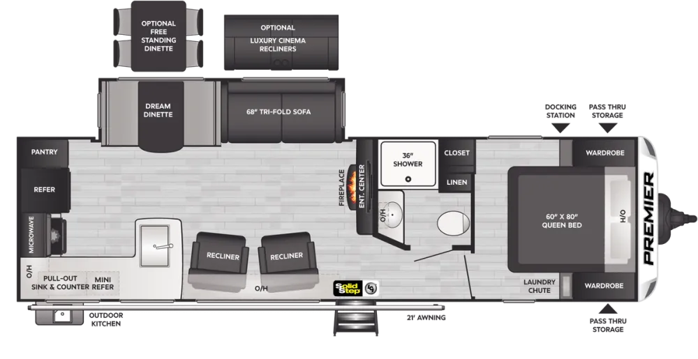 Floorplan of RV model 29RKPR