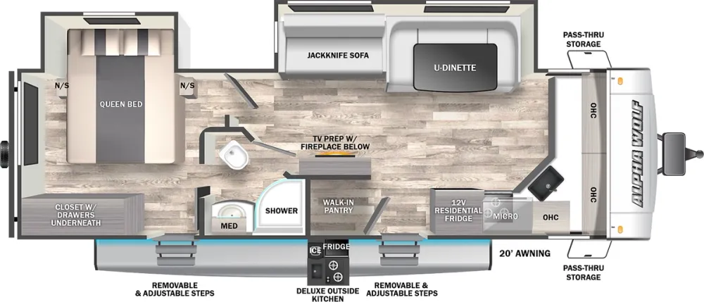 Floorplan of RV model 28FKK-L