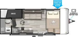 Floorplan of RV model 174BHLE