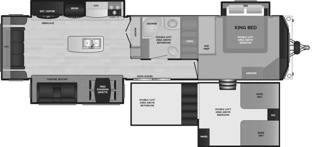 Floorplan of RV model 40FLFT