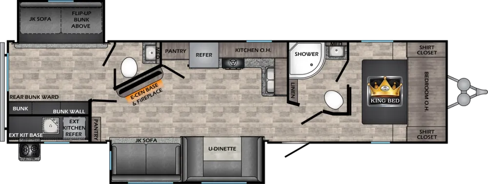 Floorplan of RV model VL33DB