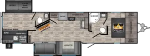 Floorplan of RV model VL33DB