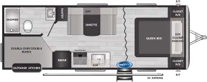 Floorplan of RV model 220BHWE