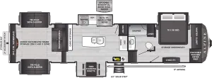 Floorplan of RV model 3850RD