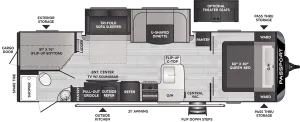 Floorplan of RV model 2951BHWE