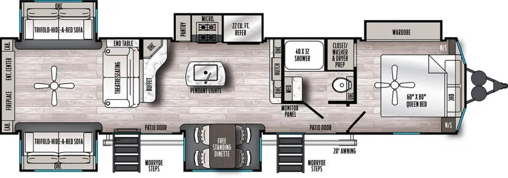 Floorplan of RV model 403RD