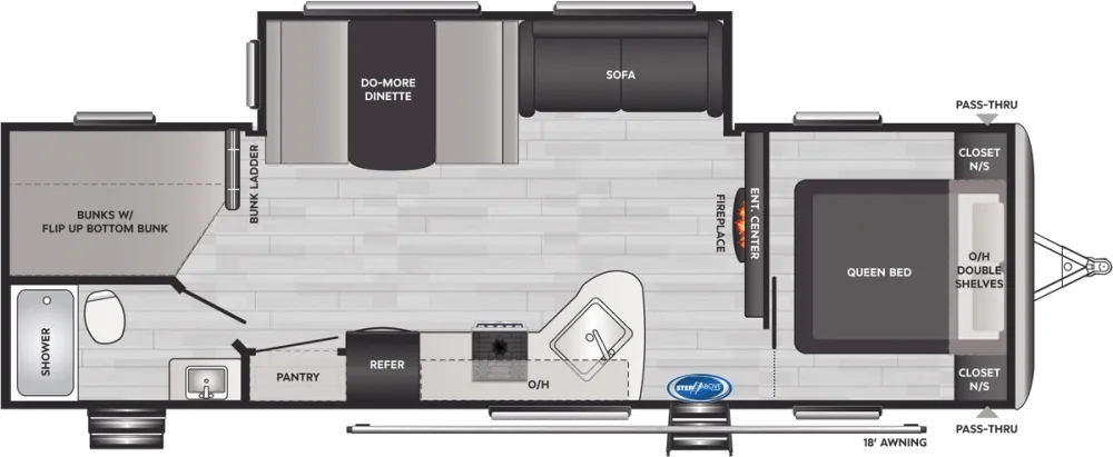 Floorplan of RV model 282BHWE