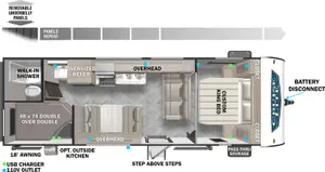 Floorplan of RV model 261BHXL