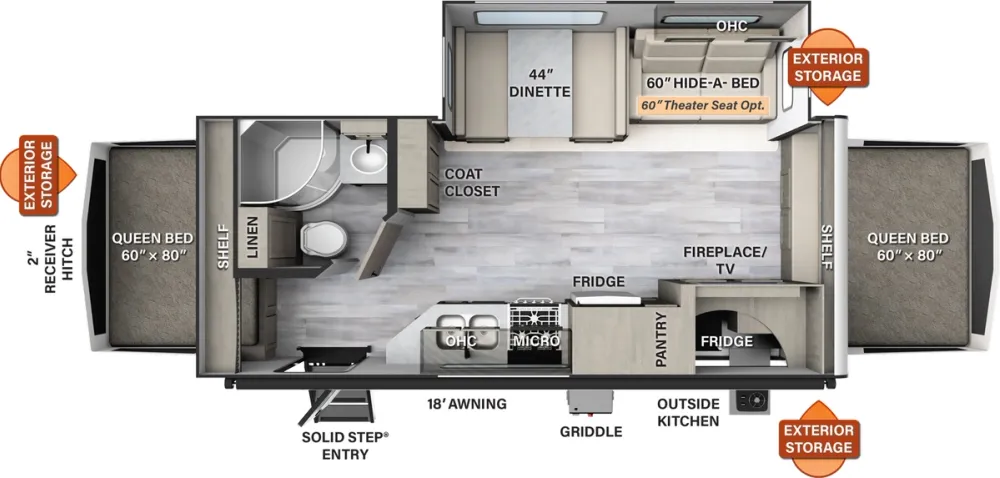 Floorplan of RV model 235S