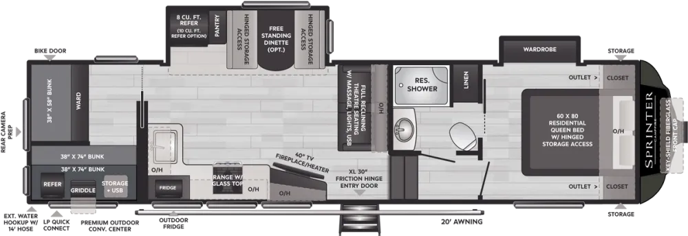 Floorplan of RV model 31TB