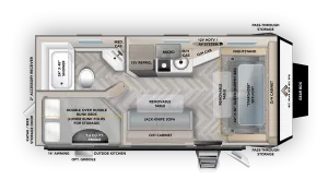 Floorplan of RV model 190MDB