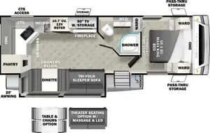 Floorplan of RV model 266MEX