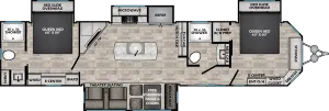 Floorplan of RV model HP378DBB