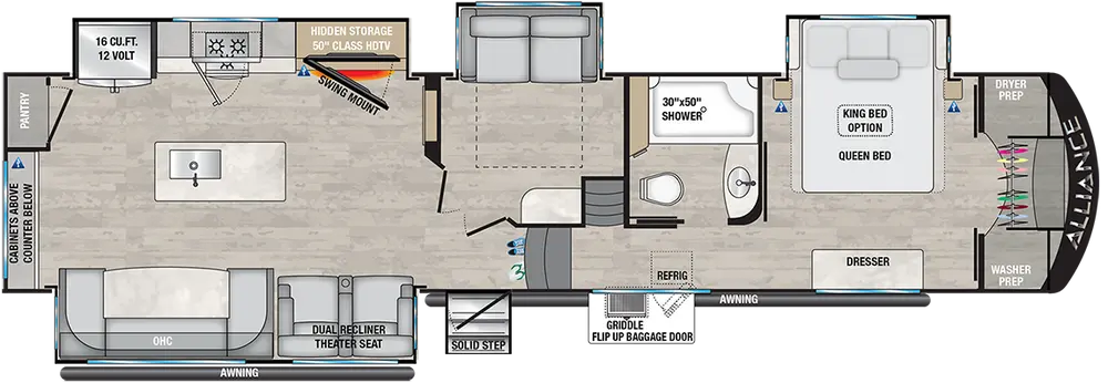 Floorplan of RV model 37MBR