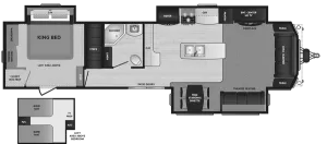 Floorplan of RV model 401LOFT