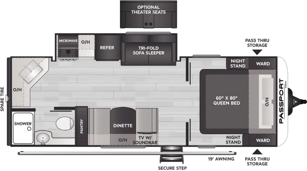 Floorplan of RV model 229RK