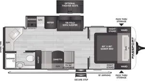 Floorplan of RV model 229RK