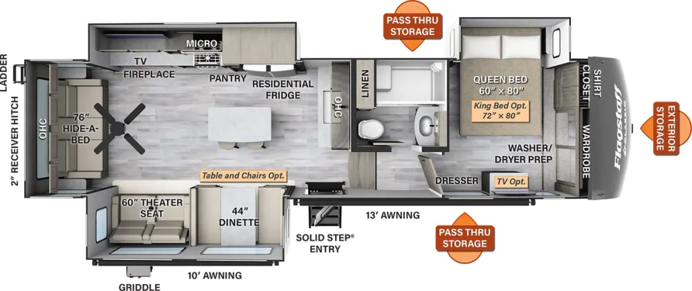 Floorplan of RV model 529IKRL