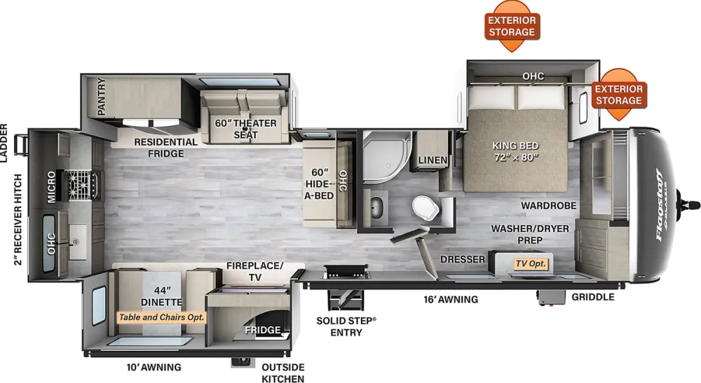 Floorplan of RV model 832RKSB