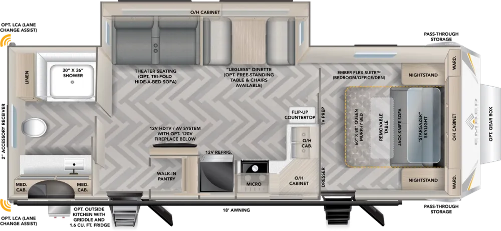 Floorplan of RV model 26MRB