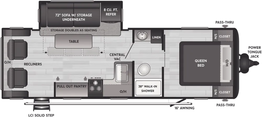 Floorplan of RV model 25RLWE