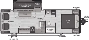 Floorplan of RV model 25RLWE