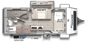 Floorplan of RV model 19QBH