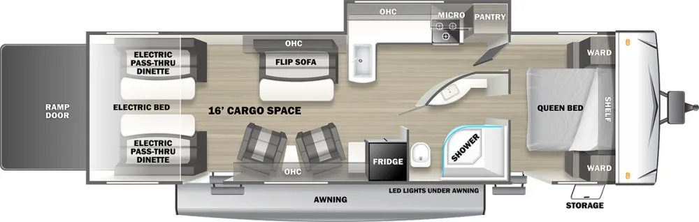 Floorplan of RV model 29RQMX