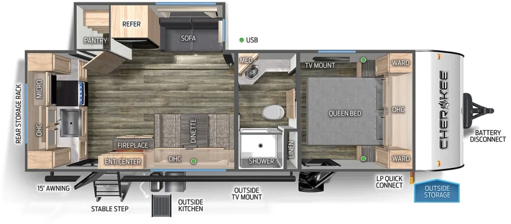 Floorplan of RV model 233MB