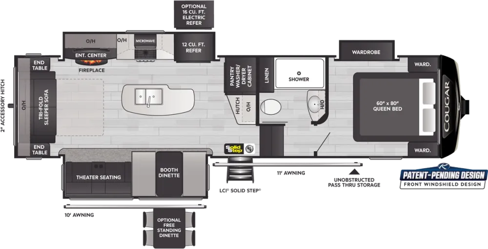 Floorplan of RV model 290RLS