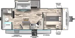 Floorplan of RV model 22SW-L