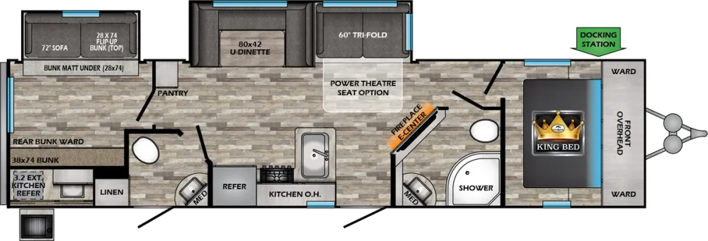 Floorplan of RV model CR33BHB