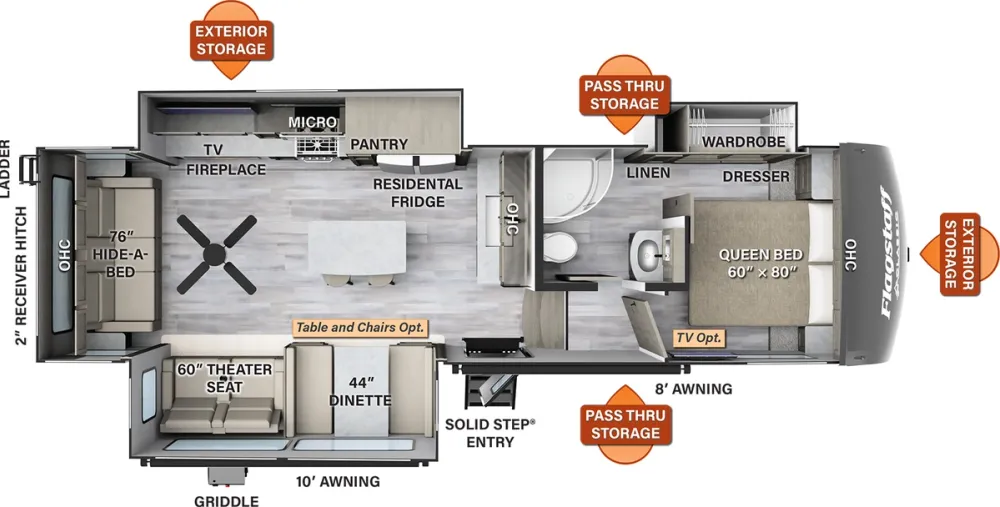 Floorplan of RV model 528IKRL