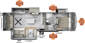 Floorplan of RV model 528IKRL