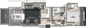 Floorplan of RV model 32XLRXF16