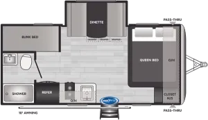 Floorplan of RV model 1760BH