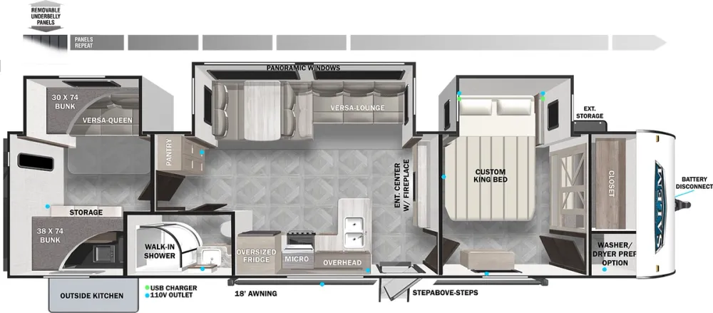 Floorplan of RV model 33TS