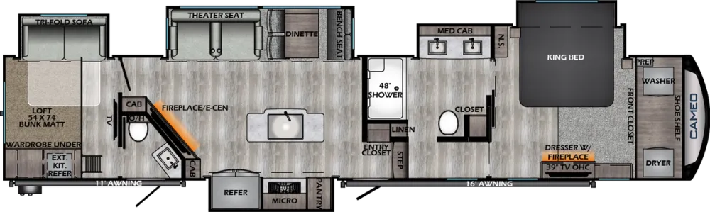 Floorplan of RV model CE4051BH